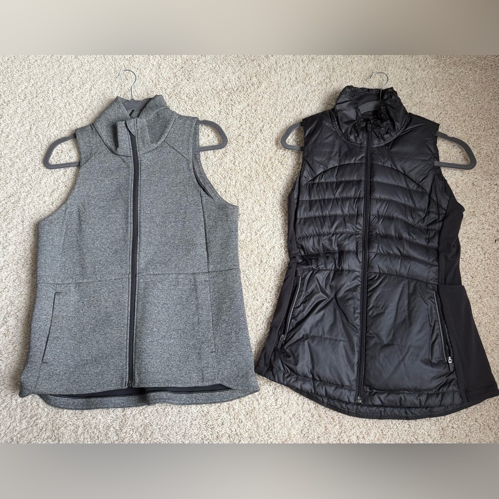 lululemon athletica Gray and Black Vests size 6